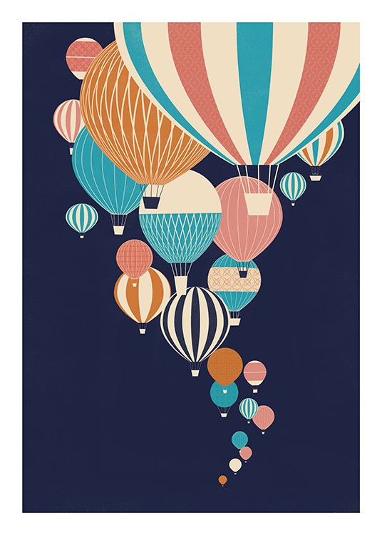 Balloons in the Sky Affiche / Affiches pour enfants chez Desenio AB (13925)