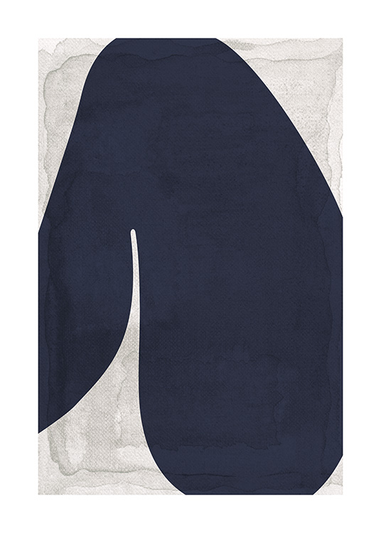  – Illustration graphique avec une jambe abstraite en bleu qui est pliée, sur un fond beige