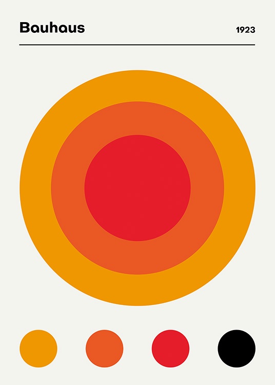  – Illustration graphique avec des cercles rouges et orange en bas, et un grand cercle au centre