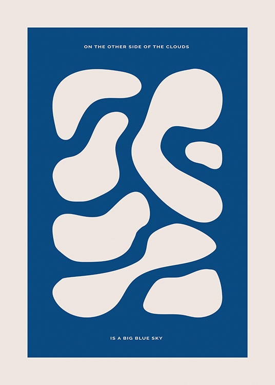  – Illustration graphique avec des formes en beige sur un fond bleu foncé, avec du texte au-dessus et en dessous des formes