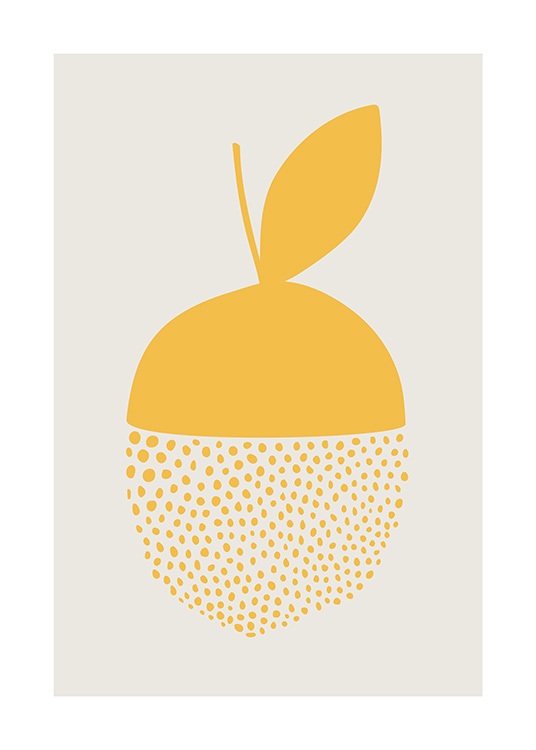  – Illustration graphique d'un citron en pointillés sur un fond gris clair