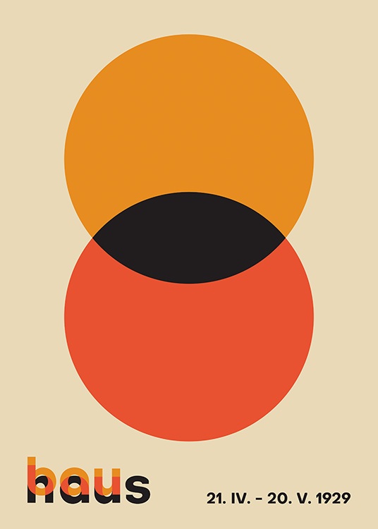  – Illustration graphique avec des cercles rouge et orange se chevauchant, sur un fond beige