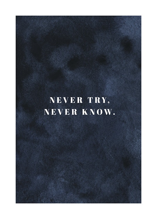 Never Try Never Know Affiche Affiche Avec Citation Desenio Fr