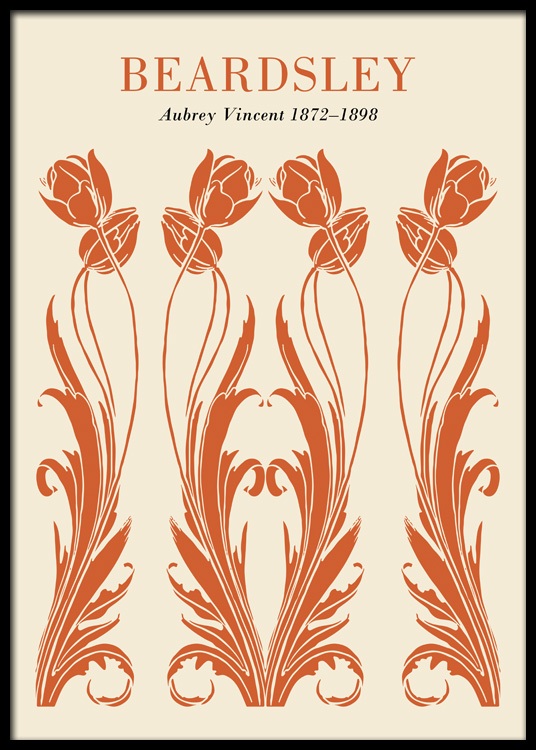  Art  Nouveau  Orange Affiche