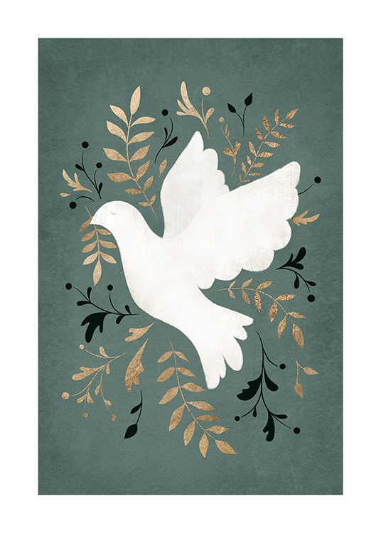 Peace Dove Affiche Colombe Blanche Desenio Fr