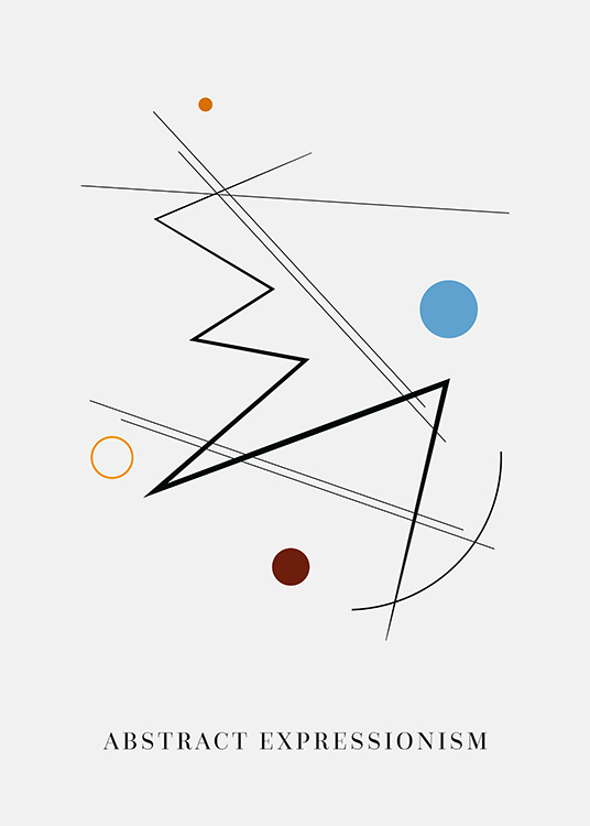 – Illustration graphique avec des lignes noires et des cercles en bleu et marron sur un fond gris clair