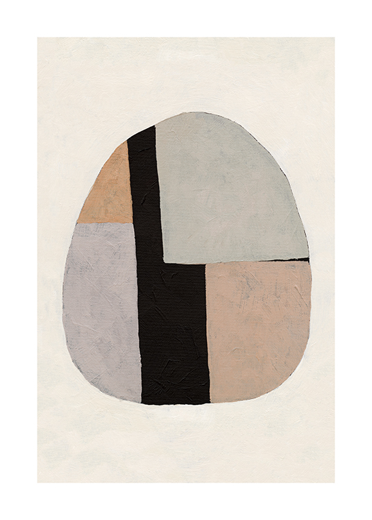  – Illustration d’un cercle coloré avec des blocs de couleurs, sur un fond beige clair
