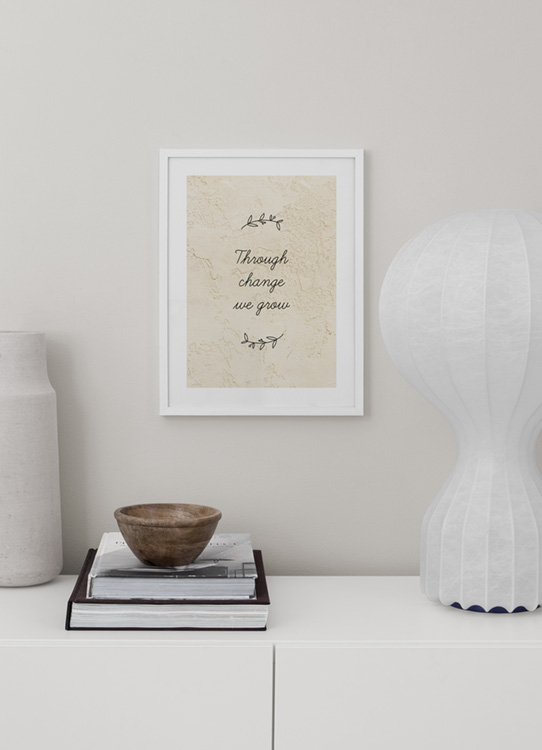 Through Change We Grow Affiche Citation Sur Le Changement Desenio Fr