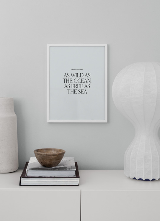 As Wild As The Ocean Affiche Citation Sur Le Fait D Etre Aussi Dechaine Que L Ocean Desenio Fr