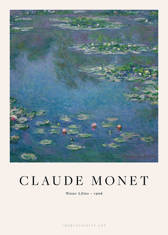 Monet Water Lilies Affiche N nuphars dans un  lac  