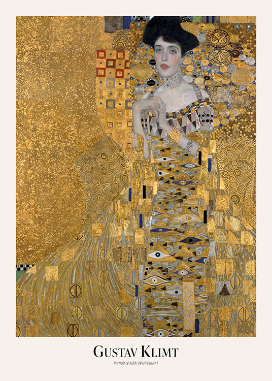  – Peinture abstraite en or avec une femme couverte d’un motif doré