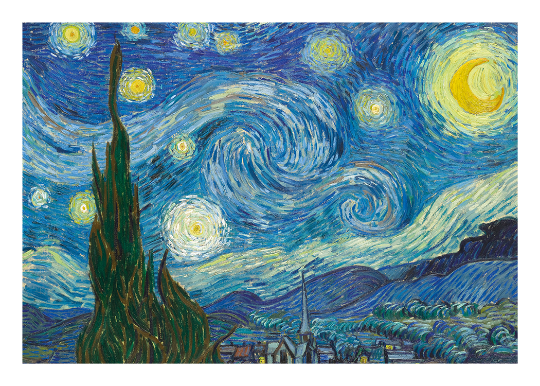  – Peinture abstraite d’un ciel étoilé abstrait en bleu avec des étoiles jaunes