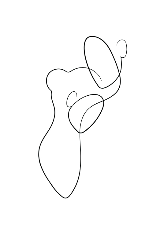  – Illustration représentant un couple abstrait, dessiné au trait noir sur un fond blanc