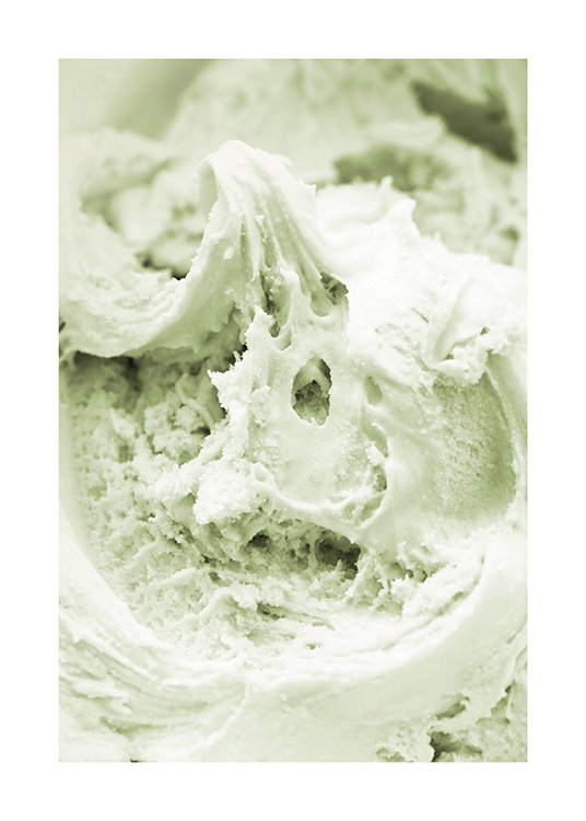  – Photographie en gros plan de crème glacée vert menthe