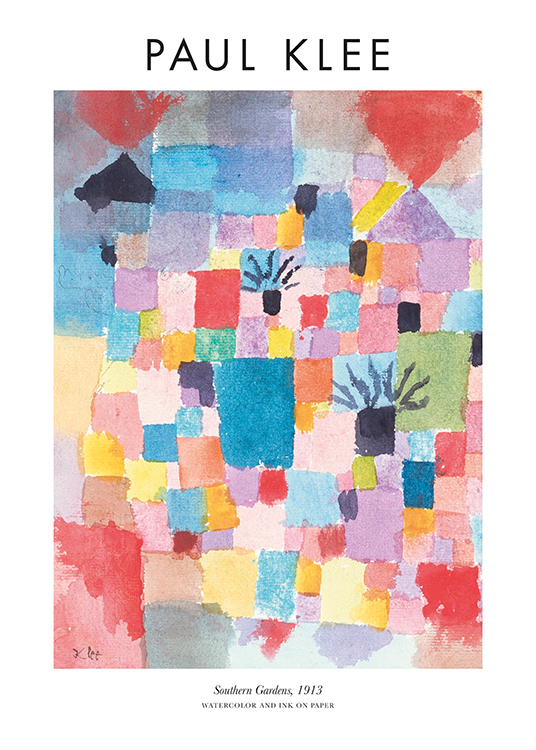  – Peinture avec des carrés abstraits et des formes de différentes couleurs