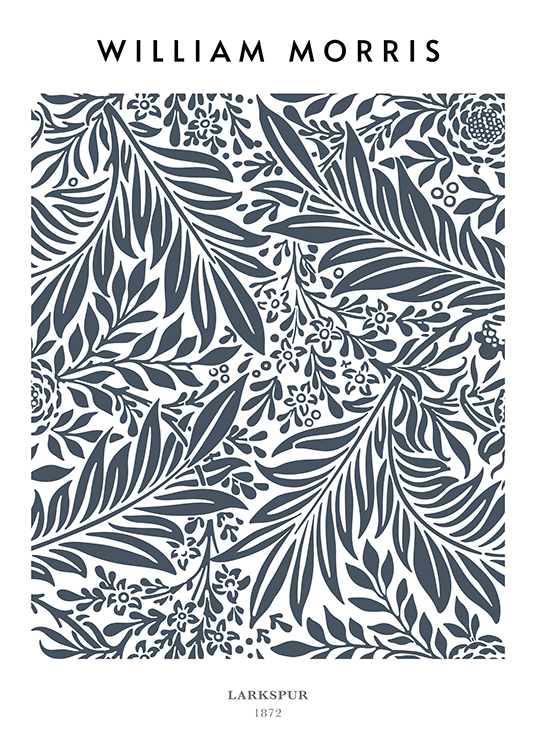  – Illustration d’un motif de feuilles en bleu-gris foncé sur un fond clair