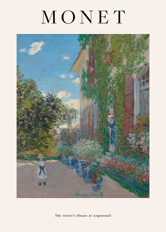  –  Peinture de Monet représentant sa maison d’Argenteuil recouverte de fleurs et de feuilles