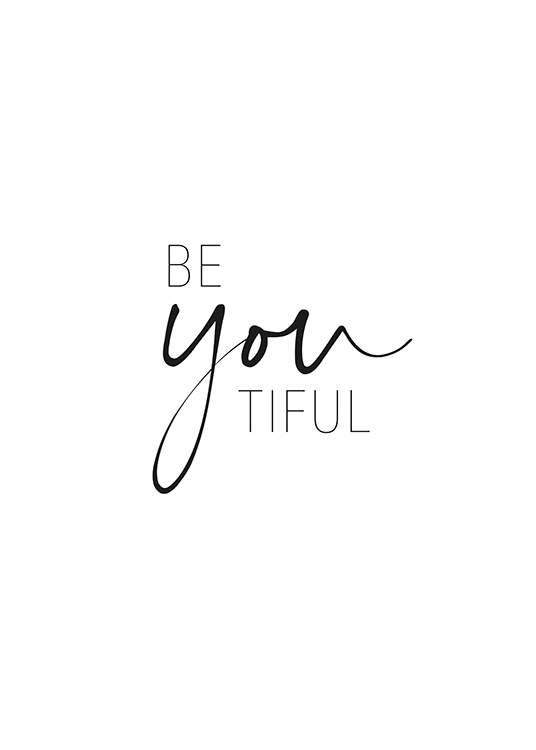  – Affiche de texte avec le mot « Beautiful » orthographié comme « Be You Tiful »