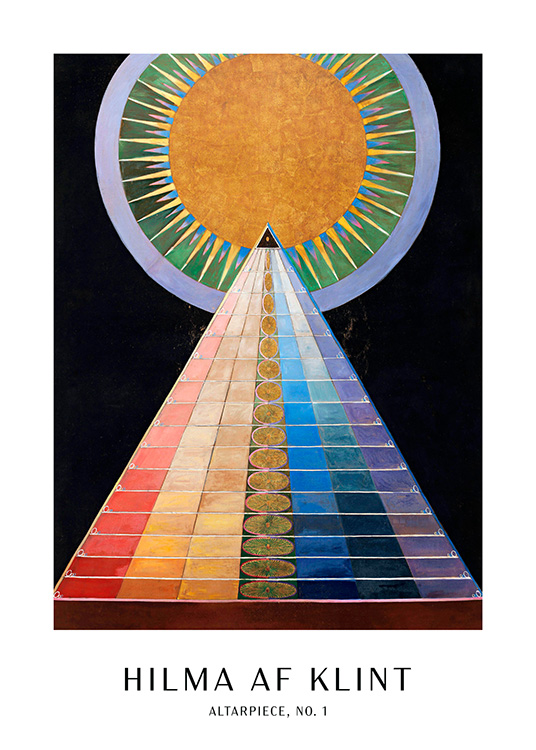 – Hilma Af Klint - Altarpiece, No. 1. Une affiche étonnante de la grande artiste Hilma Af Klint dans de vraies couleurs accrocheuses