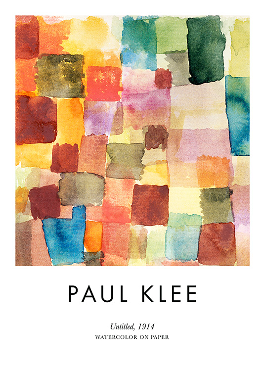 – Paul Klee - Untitled. Une affiche sympa avec des carrés de différentes couleurs et formes