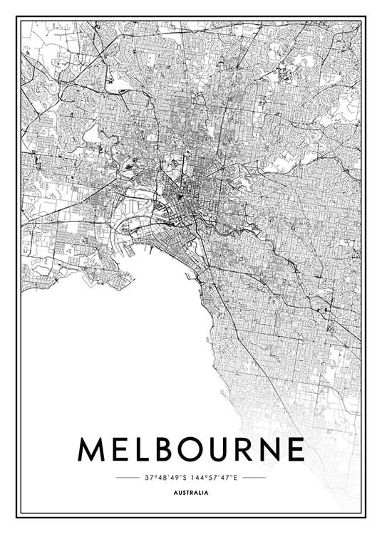 Melbourne Affiche / Noir et blanc chez Desenio AB (2054)