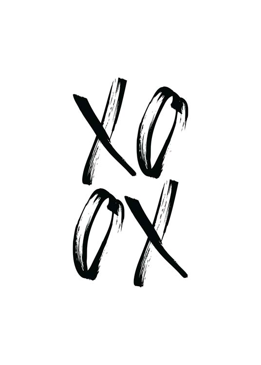  – Lettres XO XO en noir et blanc