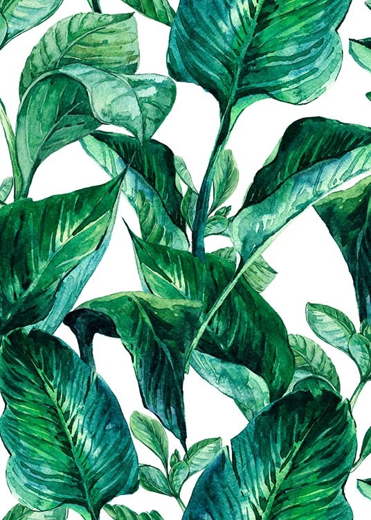 Green Leaves Pattern Affiche / Art chez Desenio AB (2288)