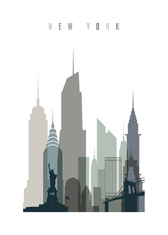 New York Skyline Affiche / Cartes et villes chez Desenio AB (2351)