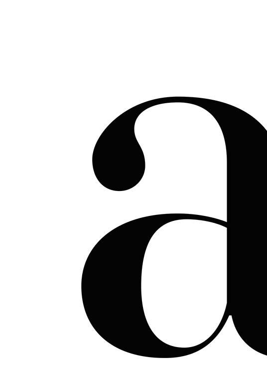  – Affiche simple avec la lettre A en noir et blanc