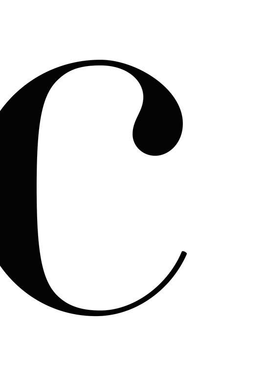  – Affiche simple avec la lettre C en noir et blanc