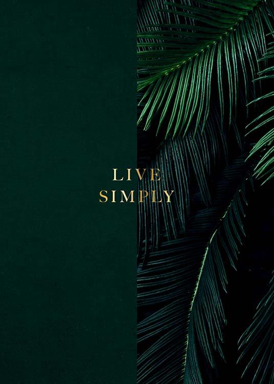 Green Live Simply Affiche Vivez Simplement Desenio Fr