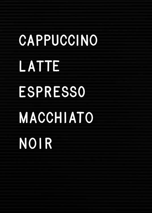Coffee Chart Affiche / Affiche citation chez Desenio AB (3130)