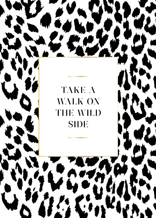  – Affiche de texte avec une citation à l’intérieur d’un carré blanc avec un fond à imprimé léopard