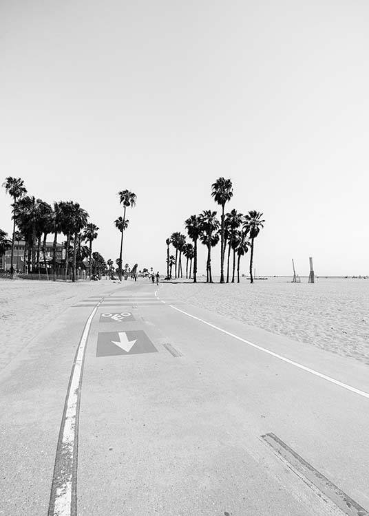 Santa Monica Bike Path Affiche / Noir et blanc chez Desenio AB (3372)