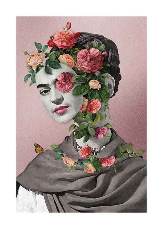Frida Floral 2 Affiche / Art chez Desenio AB (3457)
