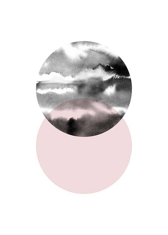 Circle Collage Pink No 1 Affiche / Graphisme chez Desenio AB (3703)