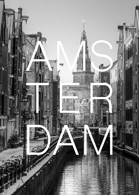 Amsterdam B&W Affiche / Noir et blanc chez Desenio AB (3846)
