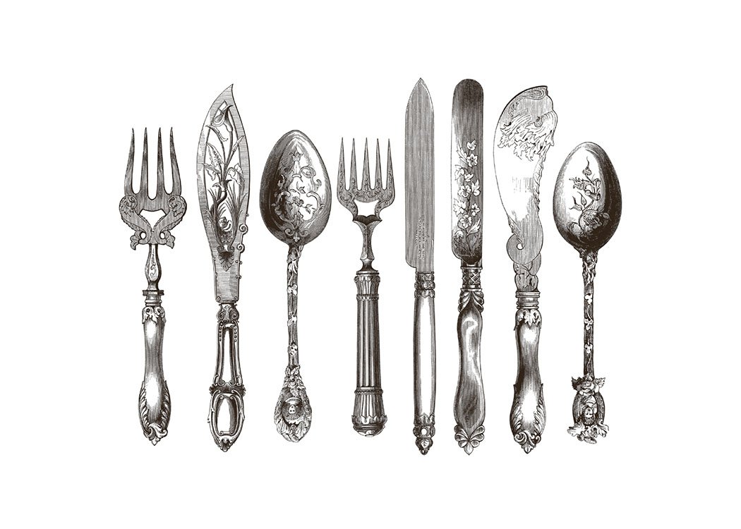 Vintage Cutlery, Affiches / Affiches cuisine chez Desenio AB (7556)