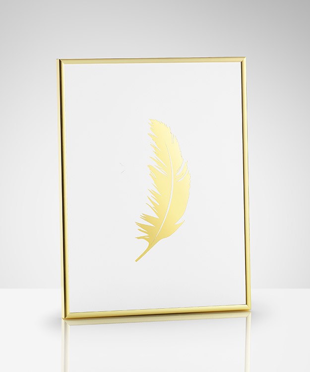 Beau Poster Avec Plume Couleur Or Desenio Fr