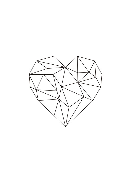 Geometric Heart, Poster / Graphisme chez Desenio AB (7816)
