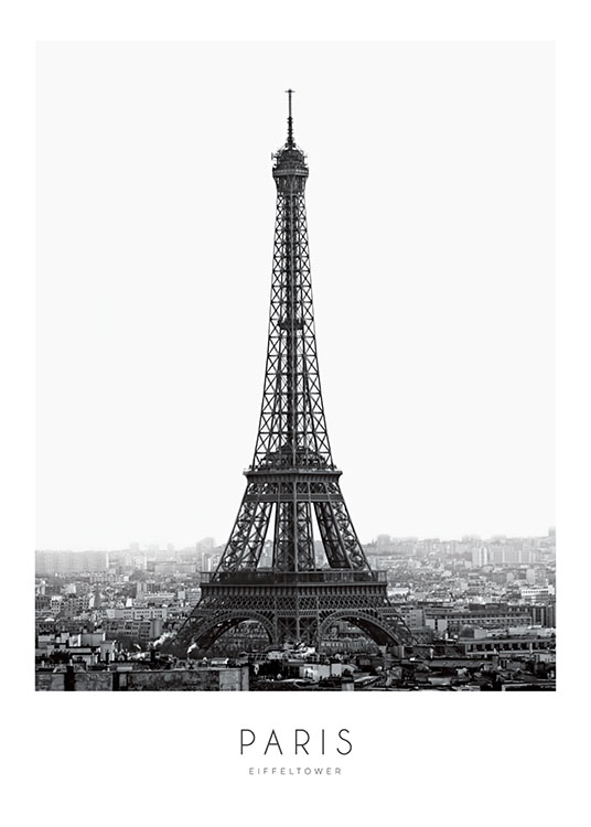 Eiffel Tower, Poster / Noir et blanc chez Desenio AB (7824)