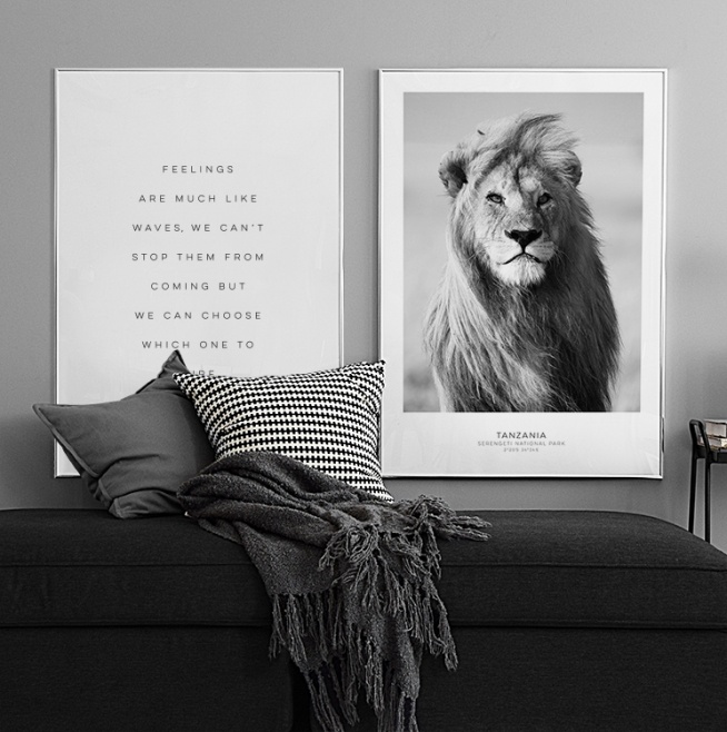 Beau Poster Avec Un Lion Desenio Fr