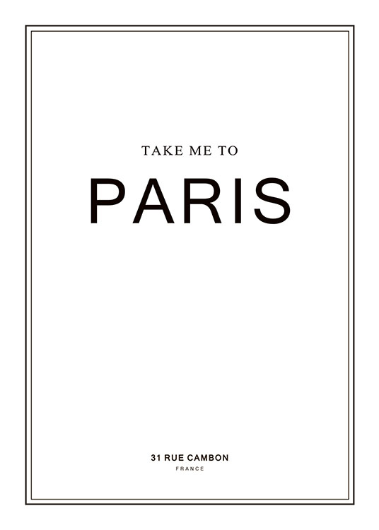 Take Me To Paris, Affiche / Affiche citation chez Desenio AB (7983)