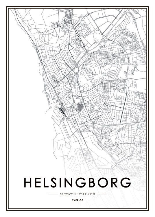 Helsingborg, Affiche / Noir et blanc chez Desenio AB (8123)