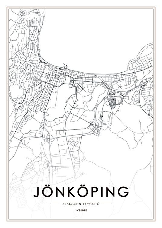 Jönköping, Affiche / Noir et blanc chez Desenio AB (8124)