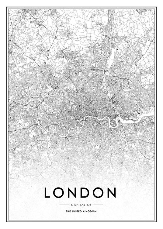 London Map Affiche / Noir et blanc chez Desenio AB (8126)