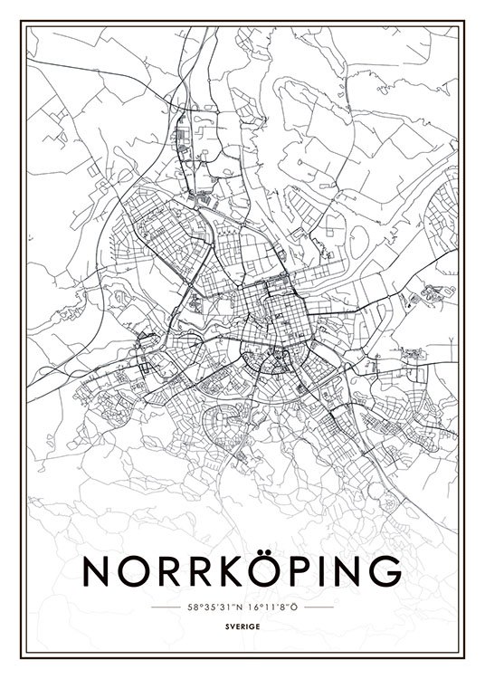Norrköping, Affiche / Noir et blanc chez Desenio AB (8129)
