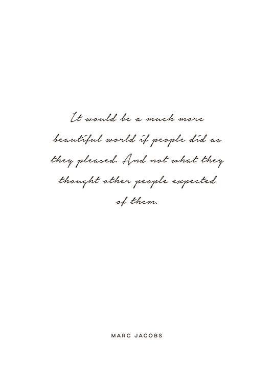 Marc Jacobs, Beautiful, Affiche / Affiches citations chez Desenio AB (8244)
