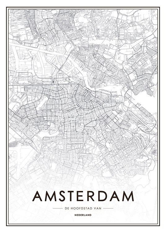 Amsterdam Map, Affiche / Cartes et villes chez Desenio AB (8271)