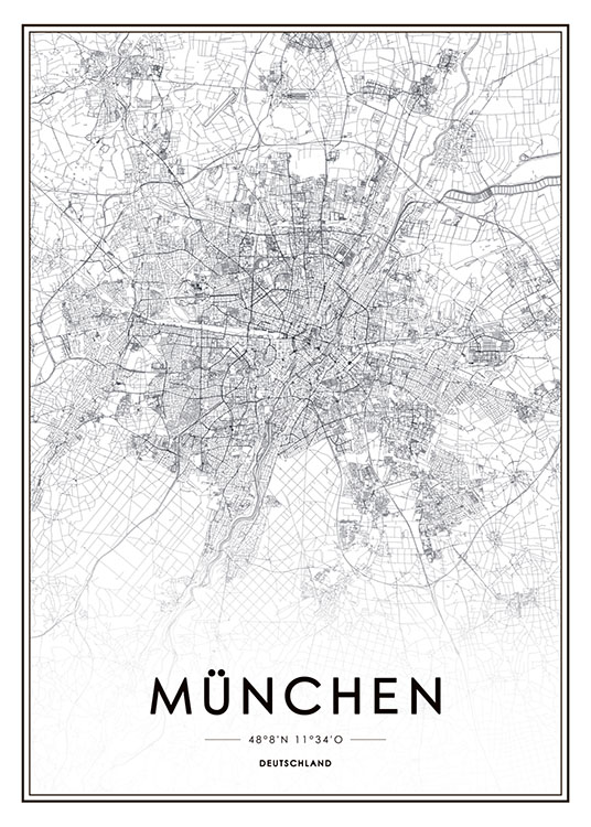 München, Affiche / Noir et blanc chez Desenio AB (8274)